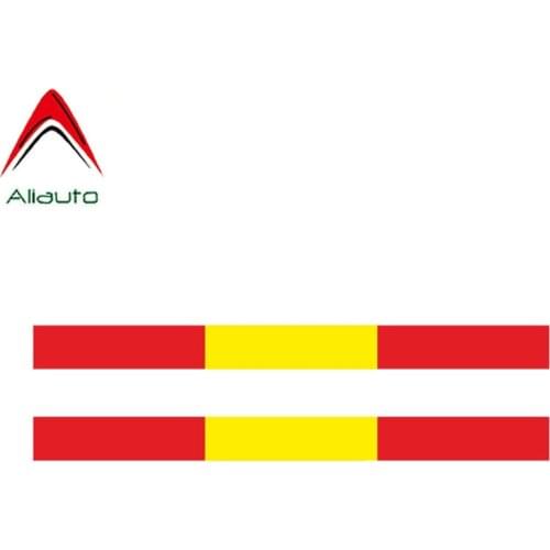 Aliauto 2 X Personality Car Stickers Spanish Streak Bumper Flag PVC Decal Cover Scratches for Skoda Rapid Lexus Suzuki ,13cm*1cm