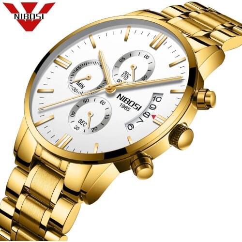 NIBOSI Men Sports Watches Fashion Luxury Brand Mens Quartz Waterproof Military Wrist Watch Relogio Masculino zegarek damski