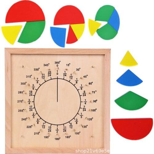 Wooden Circular Fractions Scoreboard Kids Toy Montessori Materials Educational Wooden Math Toys for Children Teacher Aids Set