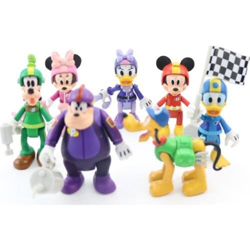 Disney Action Figures Toys PVC Cute mini Mickey Minnie Mouse Donald Daisy Duck Goofy Pluto Model Doll children toy festival Gift