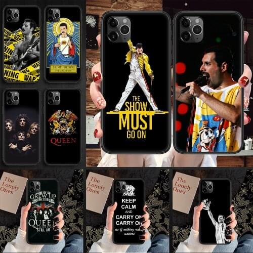 Freddie Mercury Queen Phone Case Cover Hull For iphone 5 5s se 2 6 6s 7 8 12 mini plus X XS XR 11 PRO MAX black pretty