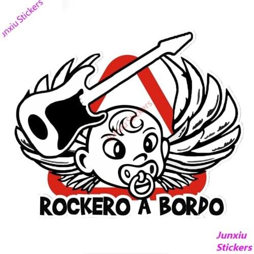 Creative Baby Rocker on Board Spanish Rockero A Bordo Colorful Car Sticker and Decals Motorcycle Auto Accessories PVC16x13cm