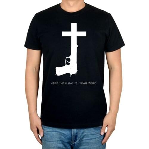 Summer Style Nine Inch Nails Rock band men women shirt punk death heavy black metal mma fitness XXXL mma skateboard print Cross