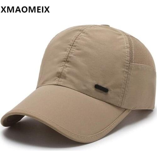 XMAOMEIX Mens Cap Ultra-thin Breathable Baseball Cap New Summer Mesh Cap Snapback Hat Adjustable Size Simple Casual Sports Caps