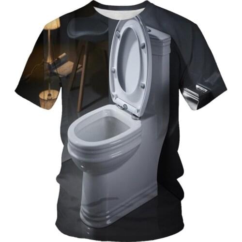 Men clothes 2021 New Mens Summer Toilet Print Men Short Sleeve T-shirt 3D print t Shirt Casual Breathable funny t shirts
