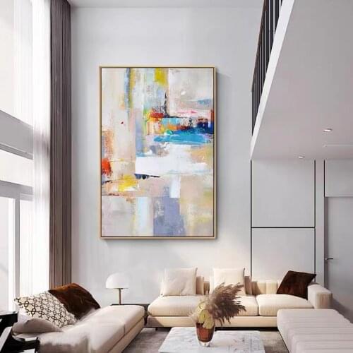 Handmade Wall art modern abstract oil painting on canvas large piece wall painting for living room home decor original painting