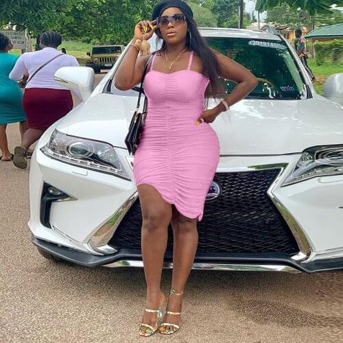 New Draped Spaghetti Strap Dress for Women Sexy Backless Bodycon Knee Length Dresses Female Summer Body-shaping Party Vestidos