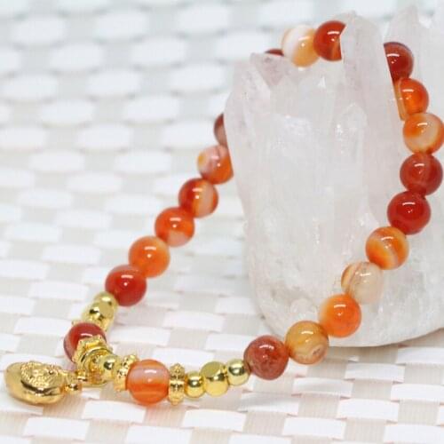 New arrival natural stone Gouache agat onyx carnelian sstone women stretch bracelet 6mm round beads jewelry making 7.5inch B1918