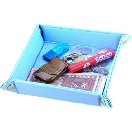 Office Storage Basket Foldable Box Sundries Sorting Stand Large Capacity No-Lid Leather Holder