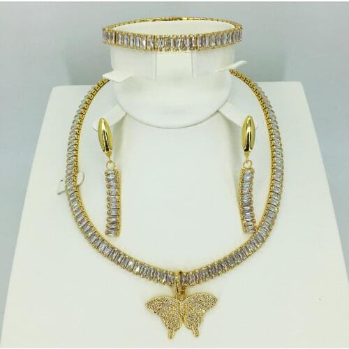 Wholesale gold New Jewelry collection African brides wedding gifts women necklace earrings collection wife jewelry set