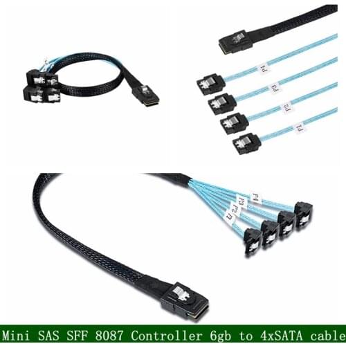 MiniSAS / SATA Adapter Converter,Mini SAS SFF 8087 Controller 6gb to 4xSATA Forward Breakout Cable/SFF-8087 Connector to 4 SATA
