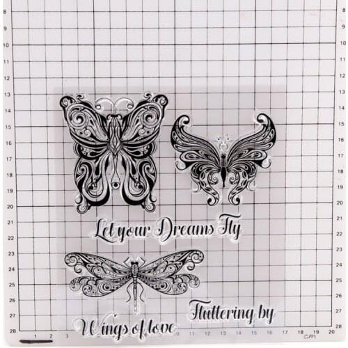 Clear Stamps Butterfly Rubber Transparent Silicone Stamp Scrapbooking for DIY Card Making Decor Craft Supplies
