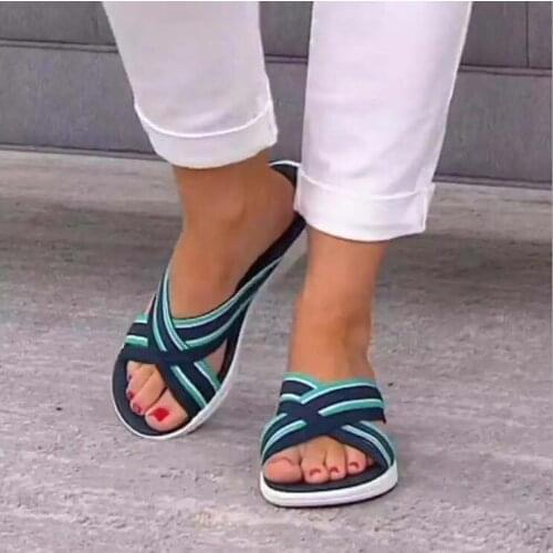 2021 Summer Sandals Outdoor Lightweight Wedge Casual Slippers Women Elastic Band Platform Sandals Slippers Beach Slippers Women