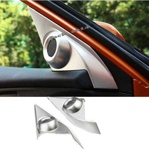 Silver ABS Chrome Inner Front Door Speaker Cover Trim Fit for Honda Civic 2016 2017 2018 2019