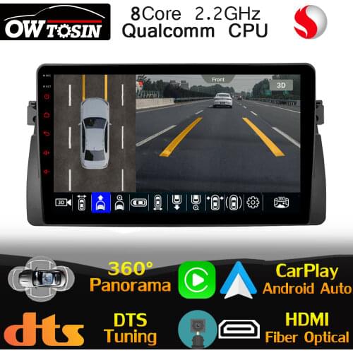 9"IPS Qualcomm CPU Android For BMW 3 Series E46 M3 Rover 75 Stereo Car GPS Radio 4G LTE WiFi DTS DSP Head Unit HDMI 360 Camera
