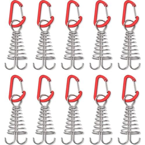 Spiral Shaped Awning Tent Fixed Hook Buckle Plank Floor Spring Nails Fixed Hook Windproof Outdoor Buckle Camping Accessories