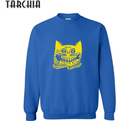 TARCHIA 2021 Spring New Brand Design Fashion Cartoon Cat Printed Pullover Hoodies Mens Long Sleeve Sweatshirts Big Size XXL