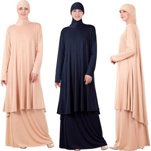 Turkey Dubai Muslim Prayer Garment 2 Piece Set Women Hijab Dress Islamic Gowns Namaz Long Khimar Musulman Ensembles Jurken Abaya