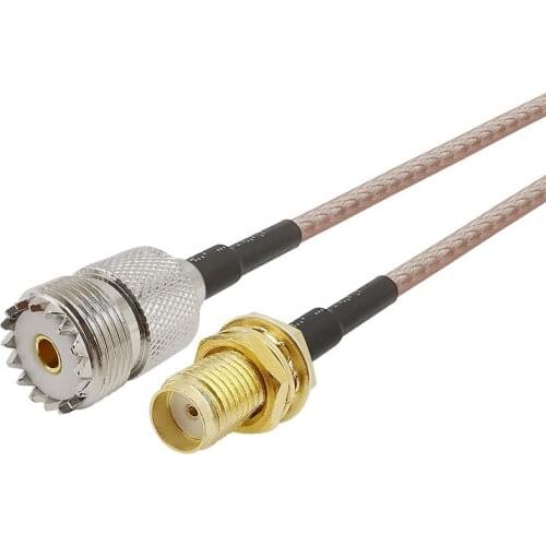 UHF SO239 SO-239 Female to SMA Female Jack RF Coaxial Antenna RG316 Extension Cable Connector for Wouxun Baofeng Quasheng Linton