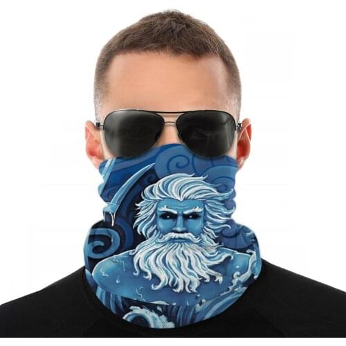 Poseidon Magic Scarf Neck Face Mask Men Women Halloween Tube Scarf Tubular Bandana Multi-functional Headband Biking Hiking