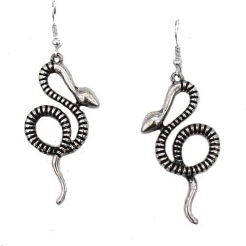 Snake Drop Earrings For Women Dark Punk Gothic Style Ancient Silver Color Death Note Simple personality Jewelry Wholesale VGE015