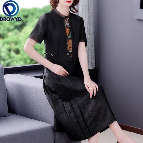 Summer New Boho Beach Maxi Dress 2021 New Minus Age Female Temperament Black O-neck Long Dresses Fashion Elegant Party Vestidos