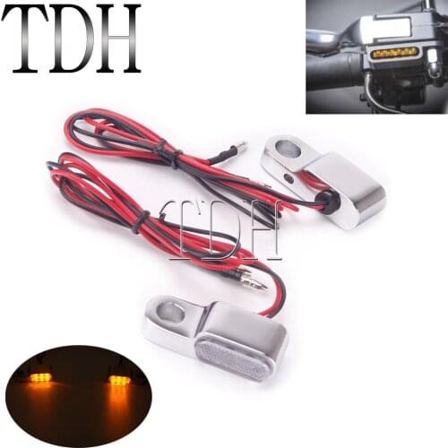 1 Pair Mini Cafe Racer Motorcycle LED Turn Signal Indicators Light Amber Blinker Running Lamp For Harley Sportster Dyna Softail
