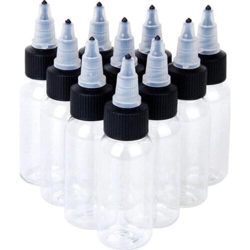 10pcs 120ml 4oz Twist Cap Empty Plastic Tattoo Ink Pigment Clear Bottle Supplies Tattoo Pigment Ink Bottle