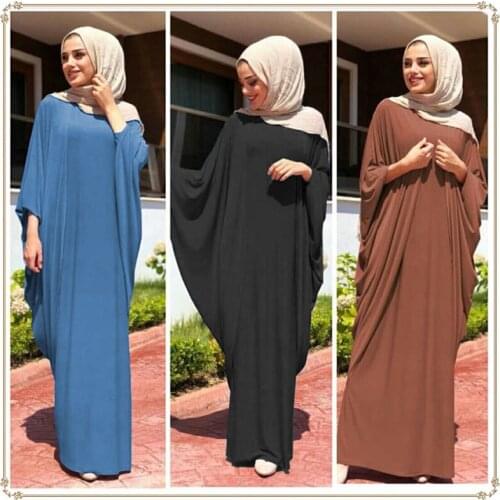 Muslim Abaya Dress Irregular Casual Loose Bat Sleeve Arabic Robe Ramadan Islamic Prayer Clothing Kaftans For Women Plus Size
