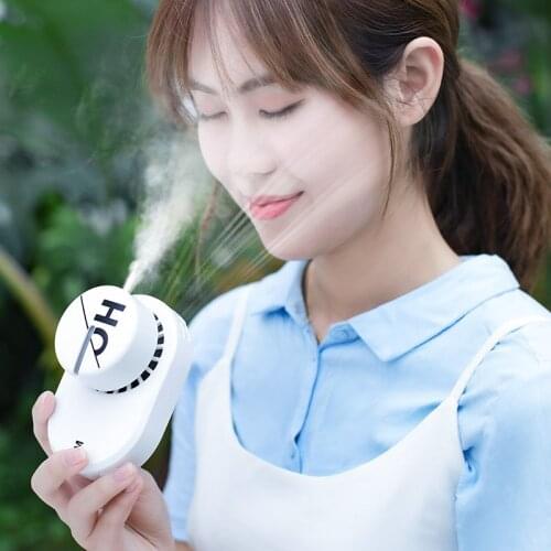 Wireless Electric Fan Portable USB Mini Neckband Fan Rechargeable Spray Handheld Fan 2000mAh Air Cooler For Outdoor Office