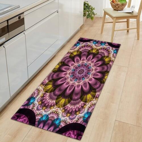 Bohemia Kitchen Carpet Absorbent Mat Doormat for Entrance Door 3D Colorful Flower Bedroom Hallway Long floor mat Anti-Slip Rug