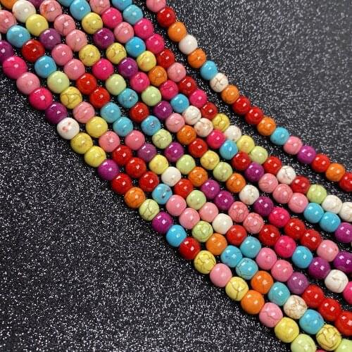 Fine Natural Stone Round Shape Beads Multi-color Charms Small Beads For Jewelry Making DIY Bracelet Necklace Accessories