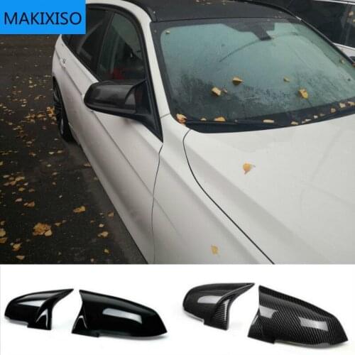 1 Pair Rearview Mirror Cover Side Wing Rear View Mirror Case Covers Glossy Black For BMW F20 F21 F22 F30 F32 F36 X1 F87 M3