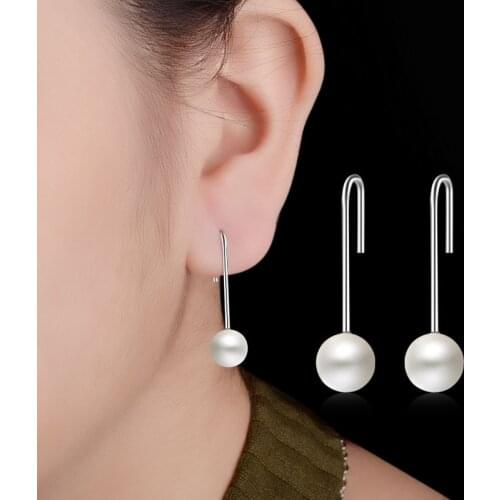 DIWENFU Silver 925 Jewelry Pearl Stud Earring for Women Aros Mujer Oreja 925 Sterling Silver Bizuteria Pearl Earrings Orecchini