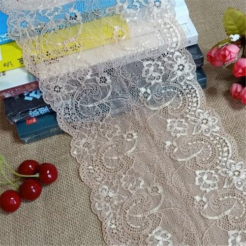 E1020 Width 18cm white skin chantilly Colorful wide lace trim band Ribbon For Ladies Vest corset nightgown bib