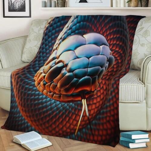 Abstract Snake Flannel Throw Blanket 3D Printed Keep Warm Sofa Child Blanket Home Decor Textiles Dream Family Gift