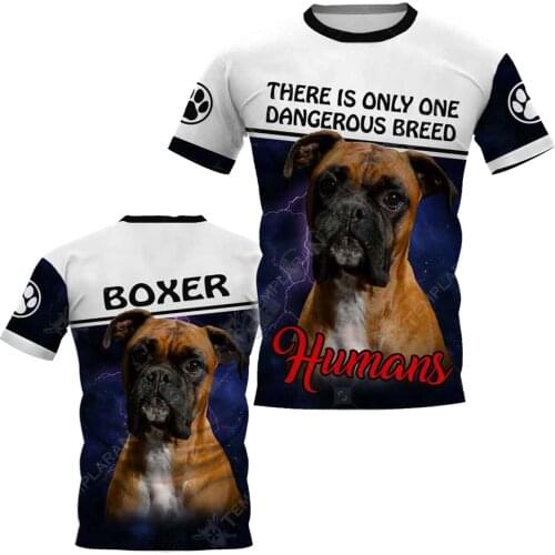 PLstar Cosmos Galaxy Boxer 3D Printed t-shirt Harajuku Streetwear T shirts Funny Dog Men For Women Short Sleeve