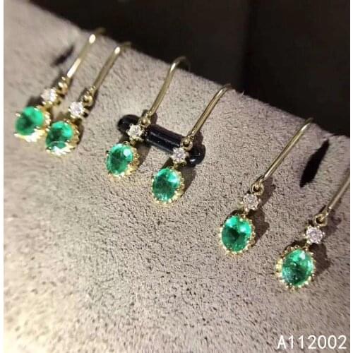 KJJEAXCMY fine jewelry natural Emerald 925 sterling silver women gemstone earrings support test luxury hot selling
