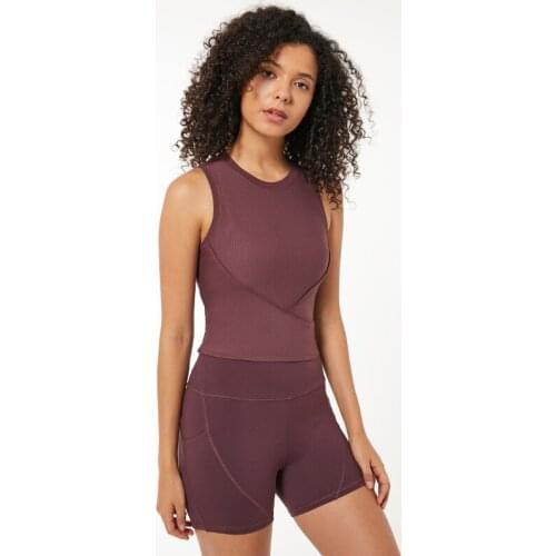 Slim Fit Basic Sleeveless Yoga Shirt Women Ribbed Workout Running Crop Top Anti-swear Spandex Gym Tank Tops Women Activewear