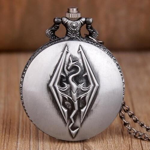 Fashion Quartz Pocket Watch Theme Full Hunter Engraved Retro Pendant Pocket Watch Fob Chain Stainless Steel TD2037