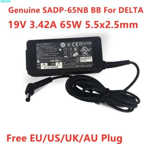Genuine 19V 3.42A 65W 5.5x2.5mm DELTA SADP-65NB BB ADP-65JH-BB AC Adapter For ACER ASUS X54H X54C A52 PA-1650-78 Laptop Charger