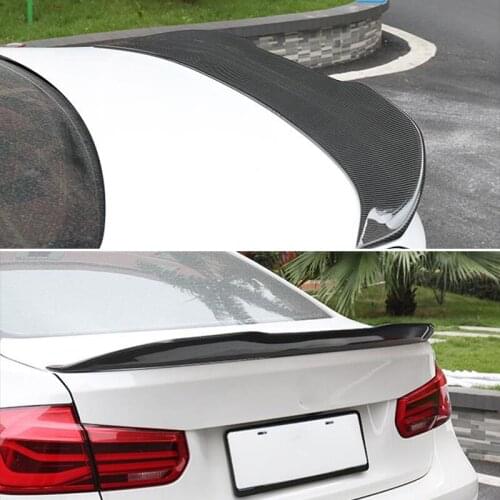 Use For BMW 3 Series F30 Spoiler 2013--2018 Year Glossy Black Real Carbon Fiber Rear Wing PSM Style Sport Accessories Body Kit