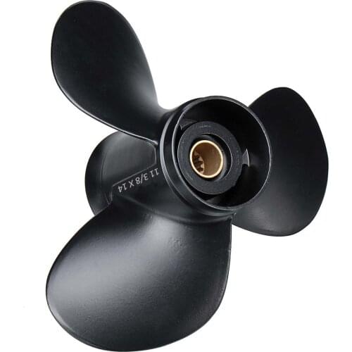 Outboard Propeller Aluminum Alloy R Rotation 13 Spline Tooth 3 Blades For Suzuki 35-65HP 58100-95353-019 11 3/8 x 14