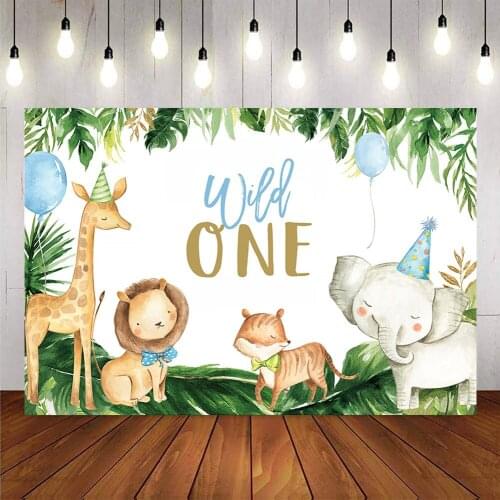 Safari jungle forest backdrop for photography wild one animals boy background for photo studio party decoration baby shower
