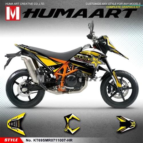 HUMAART Self-Adhesive Vinyl Decal Stickers Supermoto Graffiti for SM SMR 690 2007 2008 2009 2010 2011