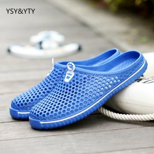 2019 new Slippers male summer youth sandals cave seaside net shoes holiday couples shoes sandals Beach nests hollow sandals
