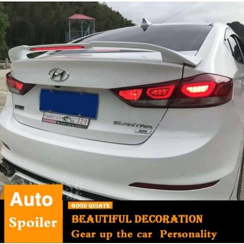 Fit For 2016 2017 2018 Hyundai Elantra Spoiler With brake lights Sport ABS Material Black Car Rear Wing Trunk Rear Spoiler