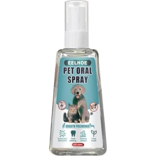 30ml Dog Mouth Odor Removers Breath Freshener Cleaning Teeth Care Tartar Removal Spray High Efficiency Practicality Pet Supplies