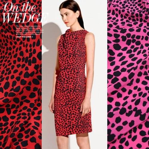 Leopard Printed Fabric100% Mulberry Silk Crepe De Chine Sewing Material for Dresses Tops Shirts Cloth by the Meter Home Textile