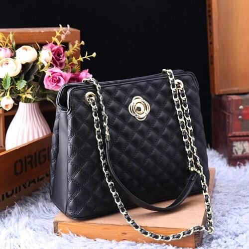 Genuine Leather Lattice Pattern Chain Bag for Women 2020 New Shoulder Messenger Bags Ladies Luxury Handbag Women Bag Designer Cc